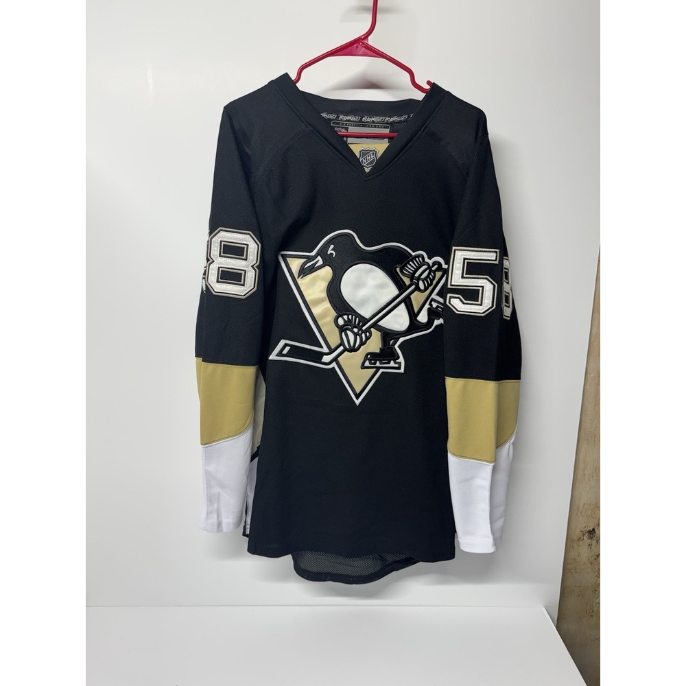 Reebok Pittsburgh Penguins Letang #58 Black NHL Hockey Jersey Men's Size 52
